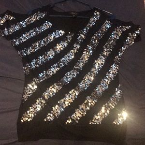 Striped sequins shirt